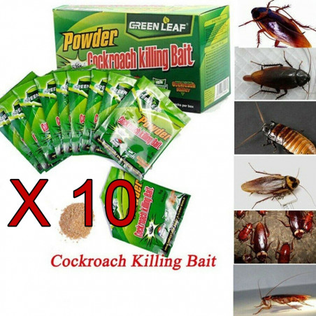 20 sachets of Anti-Creeping Powder, Anti-Cockroach Anti-cockroach, Professional Green leaf
