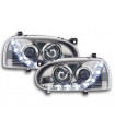 Luce diurna LED DRL faro look VW Golf 3 tipo 1HXO 1EXO 91-97 cromato...