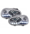 Phare Daylight LED look DRL VW Golf 4 type 1J 98-03 chromé pour conduite à droite…