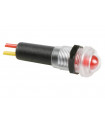 INDICATORE LED ROSSO 12V RESISTENTE ALL'ACQUA - CUSTODIA NERA...