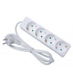 BLOC MULTIPRISES - 4 PRISES - CABLE DE 1.5 m - BLANC - SCHUKO…