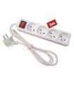 BLOC MULTIPRISE - 4 PRISES - AVEC INTERRUPTEUR - CABLE DE 3 m - BLANC - TERRE FRANCAISE…