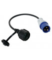 CABLE ADAPTATEUR AVEC PRISE SCHUKO VERS FICHE CEE - TERRE ALLEMANDE - H07RN-F 3G2.5 - 0.4 m…