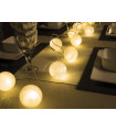 Partylight LED - 10 m - 20 white balls - warm white lamps - transparent wire - 24 V…