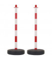 POTEAU EN PLASTIQUE POUR CHAINE DE SIGNALISATION - ROUGE/BLANC - 2 pcs…