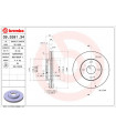 Disque de frein BREMBO 09.5581.34 MAZDA Demio 323 S IV 323 C IV 323 F IV 323 S V 323 C V 323 F V 323 P V