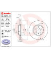 Disque de frein BREMBO 09.D571.11 SEAT VW Ibiza V Arona Polo