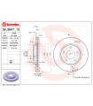 Disque de frein BREMBO 09.B647.11 MITSUBISHI Lancer VIII Sportback Lancer VIII