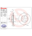 Disque de frein BREMBO 09.A864.11 TOYOTA Auris Corolla Stufenheck