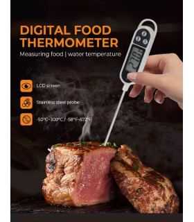 Thermomètre de Cuisine, Numérique en Acier Inox, à lecture instantanée
