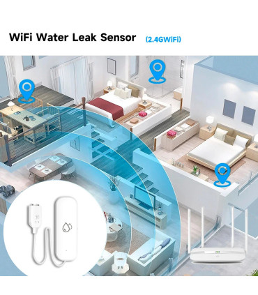 capteur, wifi, zigbee, alarme, tuya, fuite, mobile, détecteur, dans