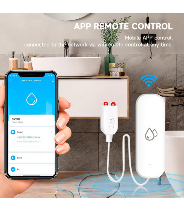 capteur, wifi, zigbee, alarme, tuya, fuite, mobile, détecteur, dans