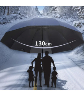 Parapluie pliant surdimensionné de 130CM, coupe-vent et imperméable, grand parasol de soleil et