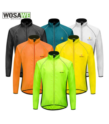 WOSAWE hommes coupe-vent imperméable réfléchissant veste de cyclisme vtt vélo à manches longues