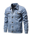2025 automne Hommes solide Denim vestes mode moto Vintage jean vestes Hommes coupe ajustée coto