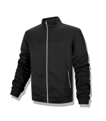 Sweat-shirt décontracté pour hommes, veste Cardigan à fermeture éclair complète, col montant, a