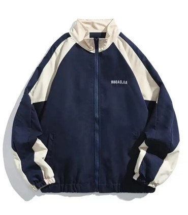 Hip Hop varsité veste hommes haute rue Patchwork couleur noir coupe-vent manteaux femmes printe