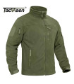 TACVASEN Men's fleece jacket soft and warm windproof full zip coat zip pockets