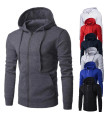 Veste à capuche à manches longues PVD pour hommes, fermeture à glissière, sweat-shirt Slim Fit,