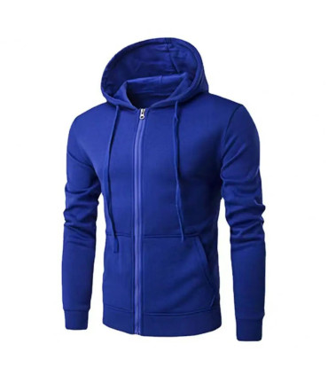 Veste à capuche à manches longues PVD pour hommes, fermeture à glissière, sweat-shirt Slim Fit,