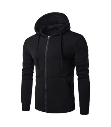 Veste à capuche à manches longues PVD pour hommes, fermeture à glissière, sweat-shirt Slim Fit,