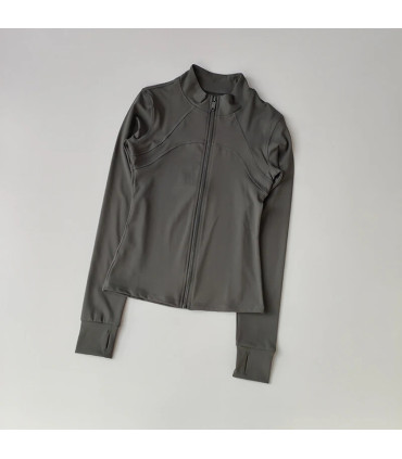 Costume de Yoga pour femmes, haut de gamme, col montant, manches longues, veste de sport, cours