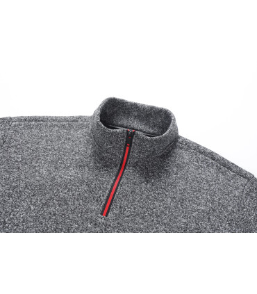 Sweat-shirts demi-zip pour hommes, pulls à manches longues de couleur unie, col roulé, streetwe