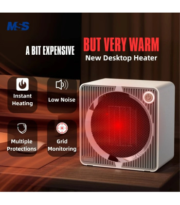 [Silver EU] Chauffage électrique portatif de bureau à domicile MSS-souffleur d\'air chaud intell