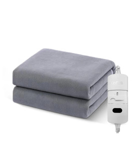 [Gray 120x150CM EU] Couverture chauffante électrique avec thermostat automatique, matelas de li