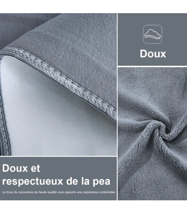 [Gray 120x150CM EU] Couverture chauffante électrique avec thermostat automatique, matelas de li