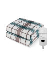 [Gray and Green 70x150CM EU] Couverture chauffante électrique avec thermostat automatique, mate