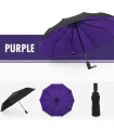 [Purple] Parapluie à double couche entièrement automatique, coupe-vent