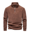 [EUR L 75-85kg HD08-Brown] AIOPESON marque qualité épaissir chaud polaire veste pour hommes fer