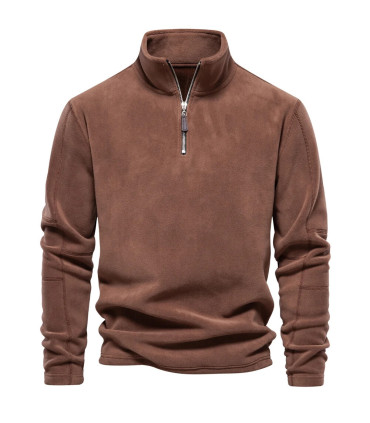 [EUR S 55-65kg HD08-Brown] AIOPESON marque qualité épaissir chaud polaire veste pour hommes fer