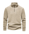 [EUR L 75-85kg HD08-Beige] AIOPESON marque qualité épaissir chaud polaire veste pour hommes fer