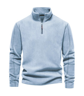 [EUR XL 85-95kg HD08-LightBlue] AIOPESON marque qualité épaissir chaud polaire veste pour homme