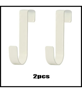 [White 2pcs] Crochet métallique en forme de S pour porte d\'armoire, support suspendu pour Gadge