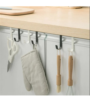 [Silver 1pcs] Crochet métallique en forme de S pour porte d\'armoire, support suspendu pour Gadg