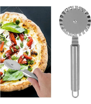 [Silver B] Couteau à pizza en acier inoxydable, outils à gâteaux, ciseaux à roues, gadgets de c