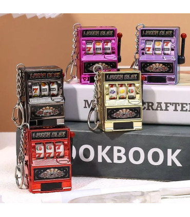 [Silver] Mini machine à sous de jeu avec porte-clés, gadget anti-stress, porte-clés de jeu amus