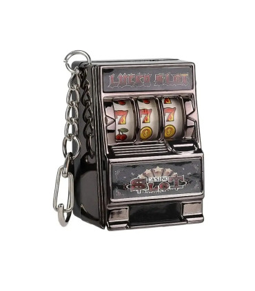 [Red] Mini machine à sous de jeu avec porte-clés, gadget anti-stress, porte-clés de jeu amusant