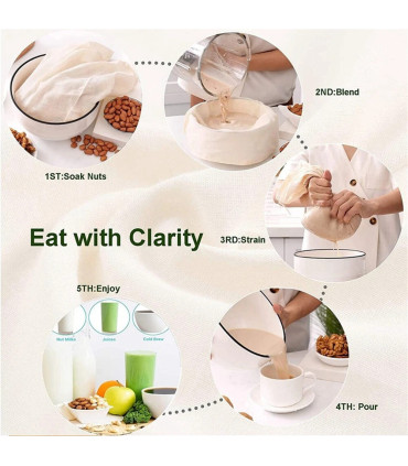 [White] Gaze de coton réutilisable, articles de cuisine, Tofu, fromage, tissu filtrant, beurre,