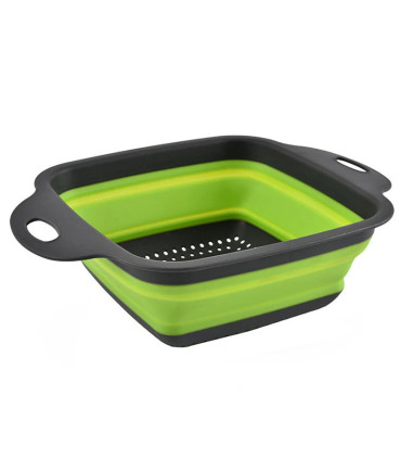 [Large Green] Mir de lavage de légumes pliable, filtre à fruits, passoire portable, nettoyeur d