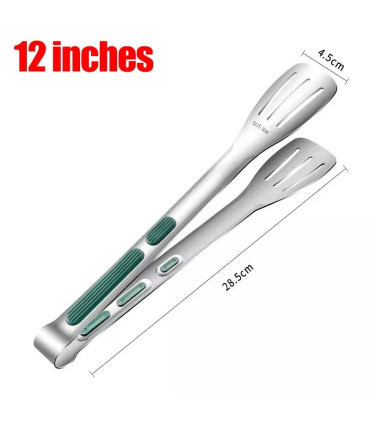 [12 inch] Nouvelles pinces alimentaires en acier inoxydable BBQ viande salade pain pince Barbec