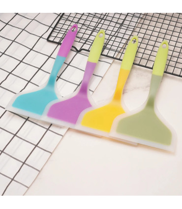 [1PC purple] Spatule à jade en silicone multicolore, poêle antiadhésive, spatule à frire résist