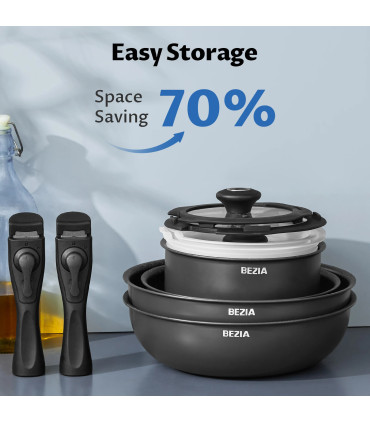 [Black Ensembe de plus de cina pièces Royaume-Uni] Batterie de cuisine à induction 13 pièces, e