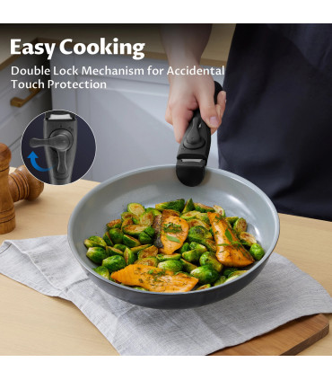 [Black 13-Piece France] Batterie de cuisine à induction avec revêtement céramique sain, cassero