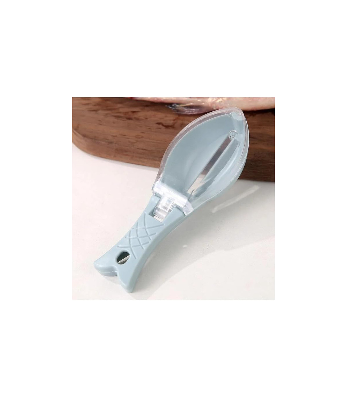 [Bleu] Grattoir à écailles de poisson pour enlever rapidement la peau du poisson, brosse, râpe,