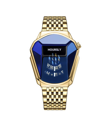 [Black Blue] Montre à quartz étanche pour homme, personnalité de moto, nouvelle tendance