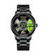 [Green] Mode hommes voiture roue montres de luxe en acier inoxydable montre étanche pour hommes
